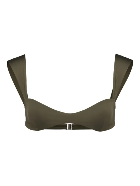 Magda Butrym Retro shoulder-padded bikini top Green 624425