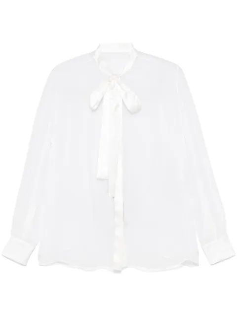 Dolce & Gabbana chiffon pussy-bow shirt White F5T27TFU1AT