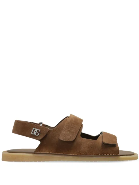 Dolce & Gabbana touch-strap leather sandals Brown A80492AT441
