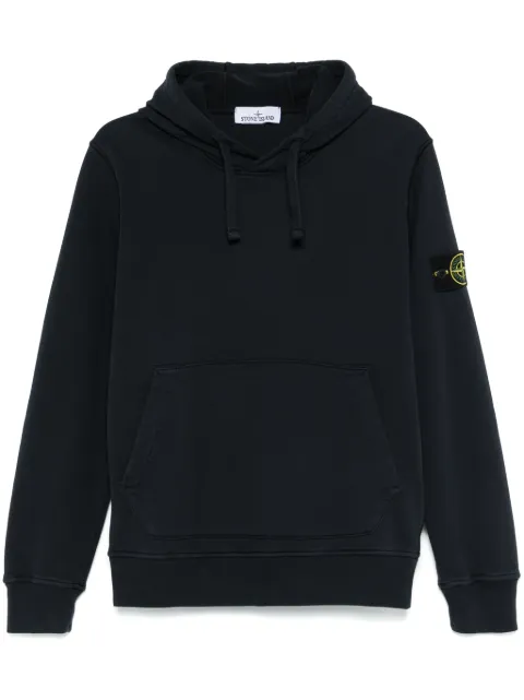 Stone Island logo-patch drawstring hoodie Blue L2S156100062S0051