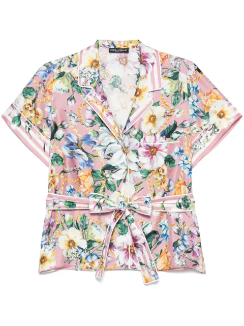 Dolce & Gabbana floral-print silk shirt Pink F5G67THI1W4