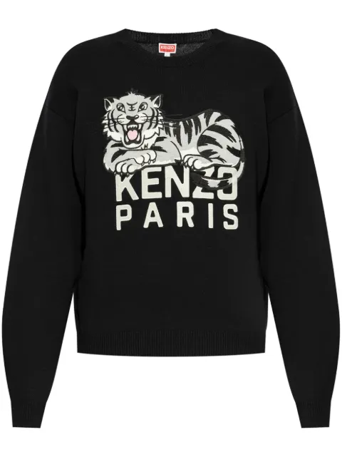 Kenzo logo-embroidered cotton sweatshirt Black FF55PU7273LD