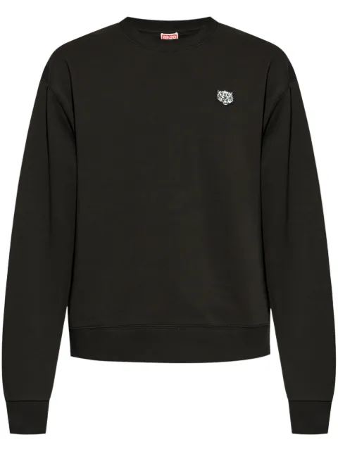 Kenzo logo-patch cotton sweatshirt Black FF55SW2624MF