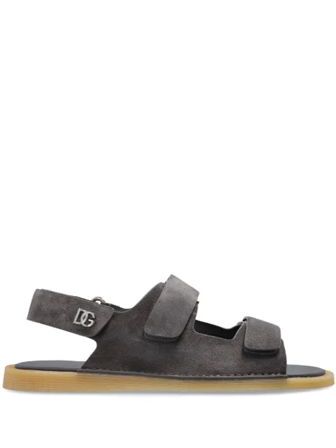 Dolce & Gabbana touch-strap leather sandals Grey A80492AT441