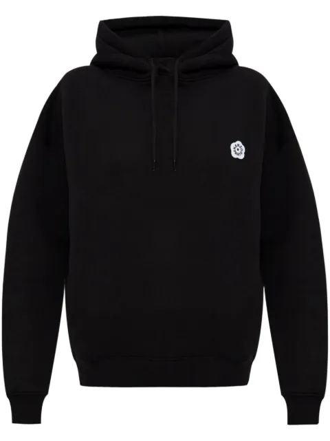 Kenzo logo-embroidery cotton hoodie Black FF52SW1754MB
