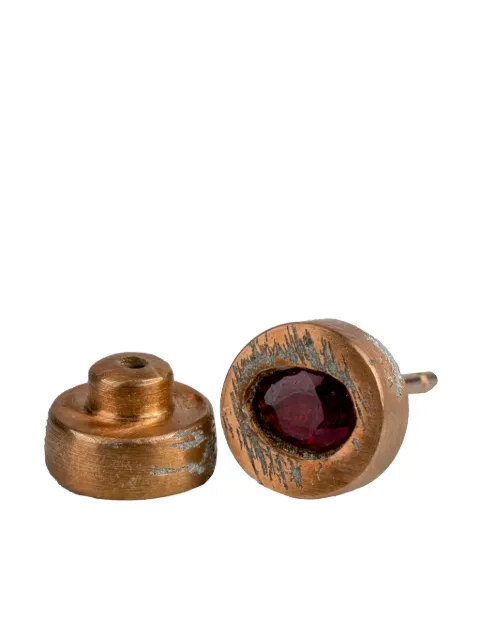 Parts of Four 18K rose gold-plated sterling silver small stud ruby earring Pink 19352AMARUB