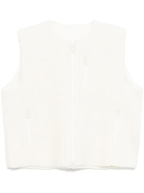 Homme Plissé Issey Miyake fleeced pleats gilet White HP48JE280
