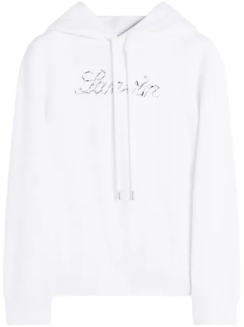 Lanvin sequinned-logo hoodie White RWHO9003J176P25