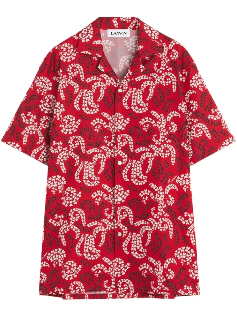 Lanvin leaf-print shirt Red RMSI00196058361