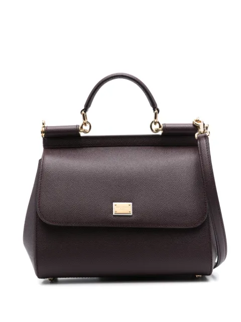 Dolce & Gabbana large Sicily handbag in dauphine calfskin Brown BB6002B1001