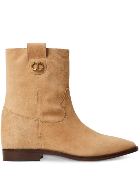 TWINSET suede ankle boots Brown 251TCP140