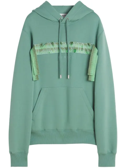 Lanvin Curb-lace hoodie Green RMHO0001J199P25