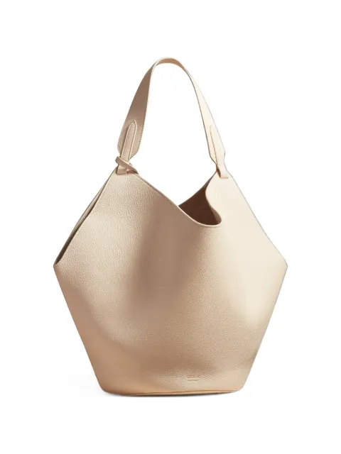 KHAITE medium Lotus tote in dark ivory pebbled leather Brown H2037894