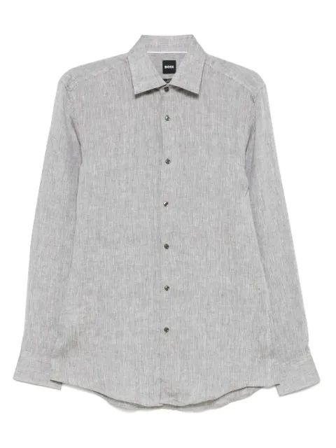 BOSS linen shirt Green 50490234