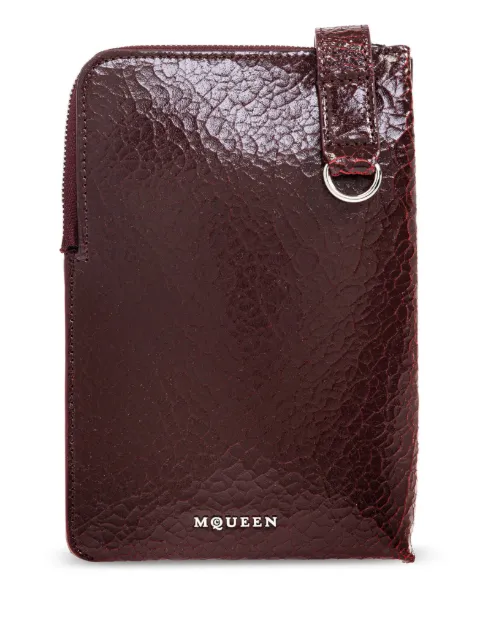 Alexander McQueen logo-lettering phone pouch Red 8149181AAUH