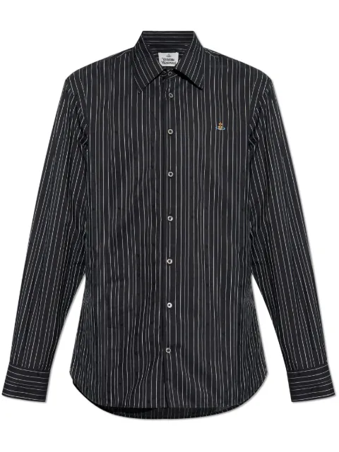 Vivienne Westwood Orb-embroidered shirt Black 2401000JW0126