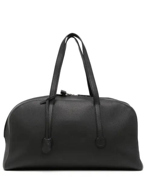 The Row Pre-Owned Gio Duffle Full-Grain Leather Weekend Bag Black CSCR8404