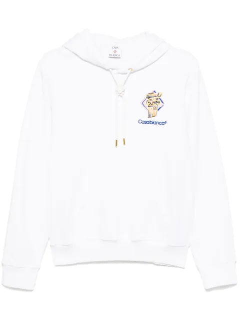 Casablanca embroidered logo hoodie White WPS25JTP29401