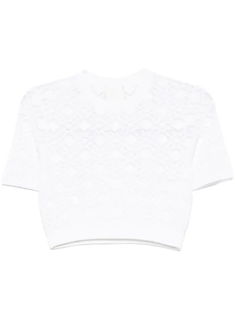Givenchy monogram 72-jacquard cropped T-shirt White BW90TT4ZPN