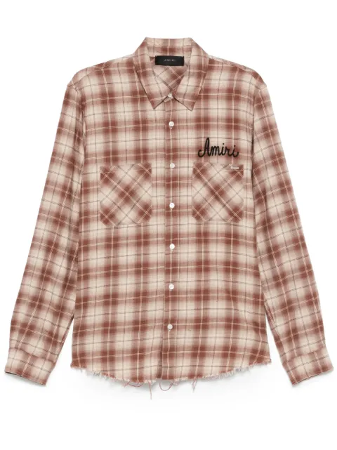 AMIRI Shotgun flannel shirt Brown AMSTFL1009