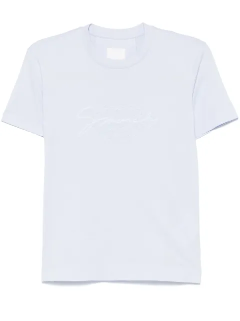 Givenchy embroidered-logo T-shirt Blue BW70ASGYPV