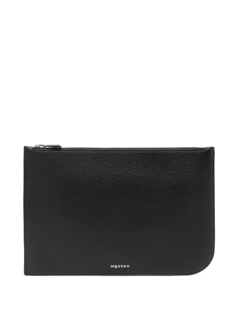 Alexander McQueen logo-lettering clutch bag Black 8148501VDCC