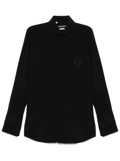 Dolce & Gabbana logo-embroidered shirt Black G5MO1ZFU1UQ