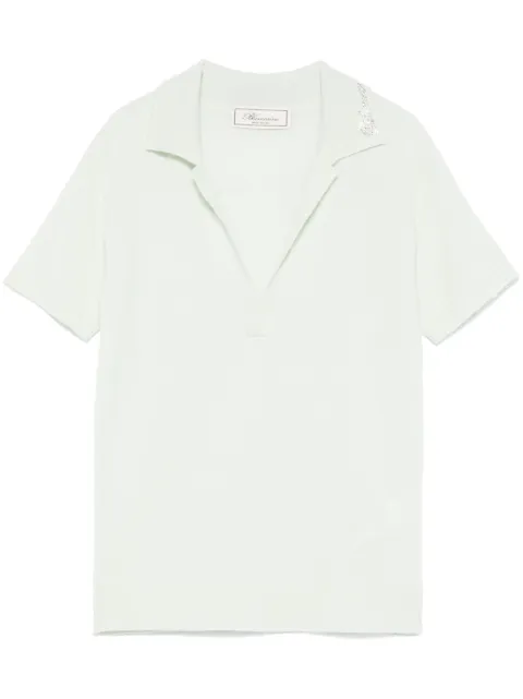 Blumarine logo-appliqué polo top Green 2M551A