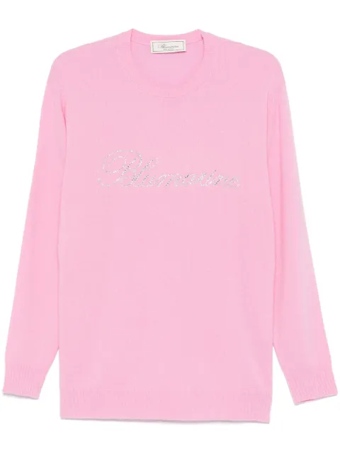 Blumarine logo-appliqué sweater Pink 2M547A