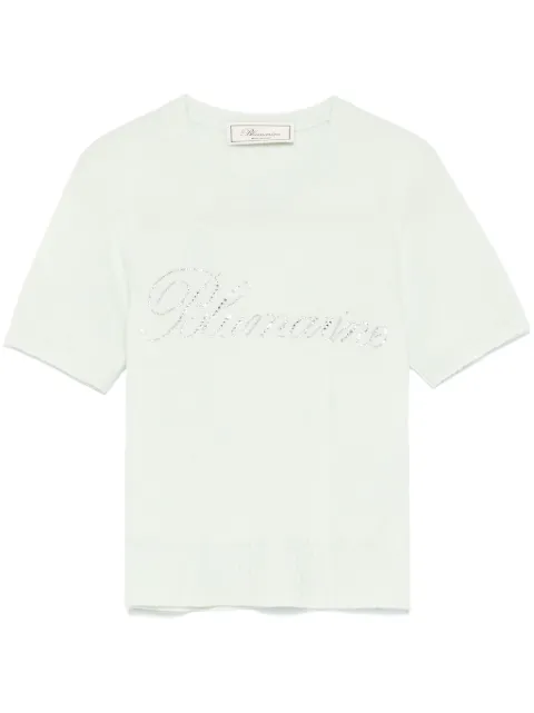 Blumarine logo-appliqué T-shirt Green 2M548A