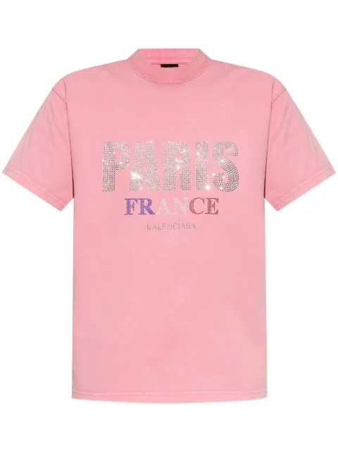 Balenciaga logo-studded T-shirt Pink 809122TRVL5