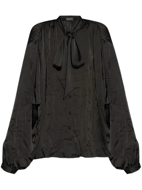Balenciaga pussy bow-collar shirt Black 814139TKN01