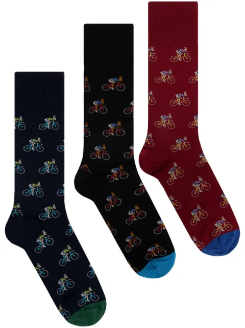 Paul Smith knitted socks (pack of three) Red M1ASOCKPRABB