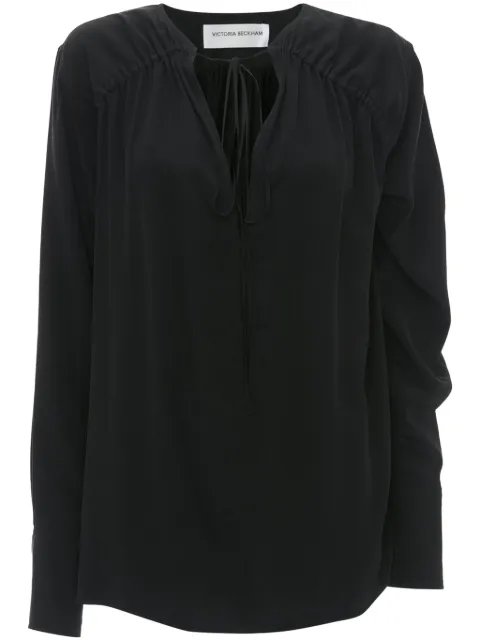 Victoria Beckham gathered-detail blouse Black 1125WSH006014A