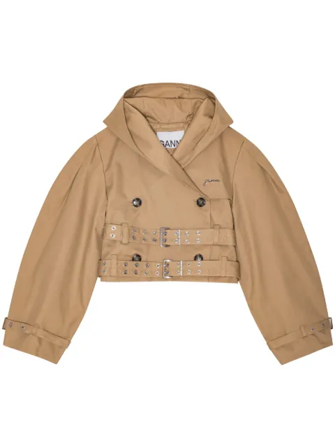 GANNI hooded jacket Brown W0220