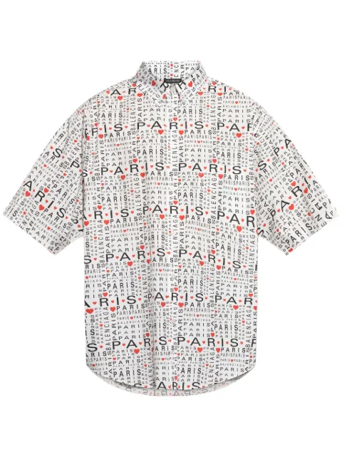 Balenciaga logo-print shirt White 681702TRLH7