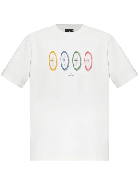 PS Paul Smith Wheels-print T-shirt White M2R965XPP5015