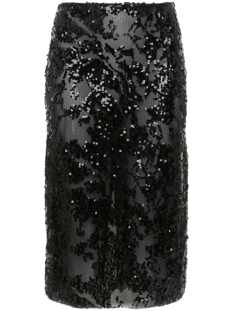 Victoria Beckham sequin-embellished pencil midi skirt Black 1125WSK006036A