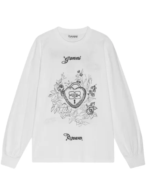 GANNI graphic-print sweatshirt White T4139