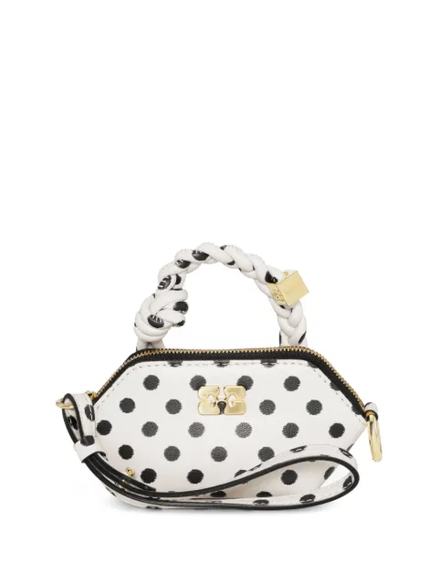GANNI polka dot-print mini bag White A6614