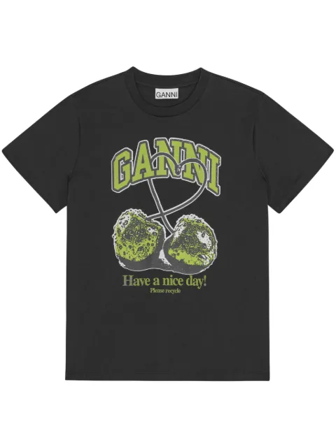 GANNI printed T-shirt Black T4292