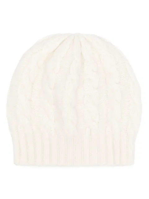 Blanca Vita cable-knit beanie hat White 178SR
