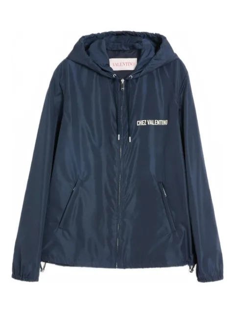 Valentino Garavani Chez-print hooded windbreaker Blue VCI3486FN