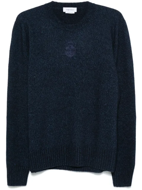 Alexander McQueen Skull-embroidered sweater Blue 817194Q1BCS