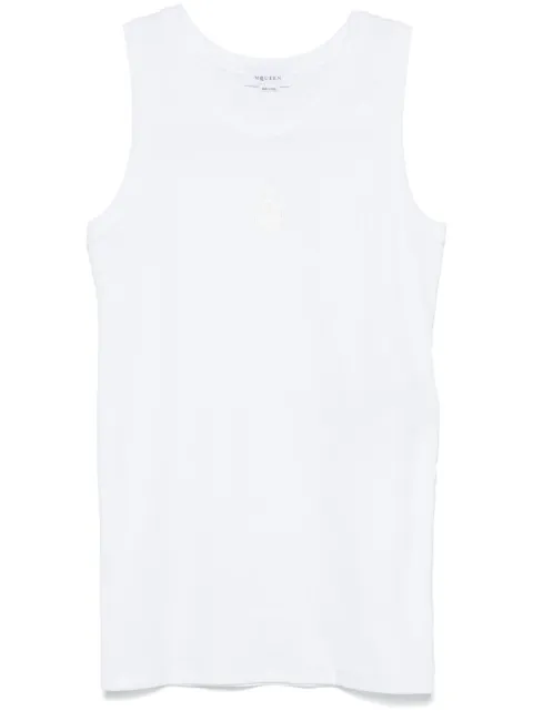 Alexander McQueen Skull-embroidered tank top White 815098QXAA9