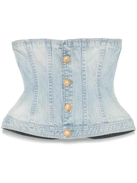 Balmain denim corset top Blue EF1AC505DF23