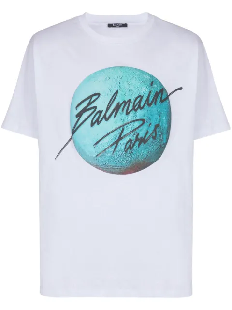 Balmain Paris & Planet T-shirt White EH0EG010GE80