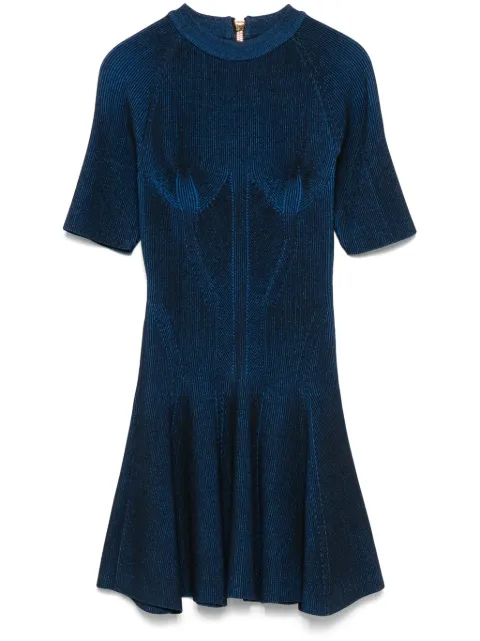 Balmain ribbed-knit mini dress Blue EF1R7152KH83