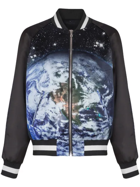 Balmain Earth & Stars varsity jacket Black EH0TFA00MH00