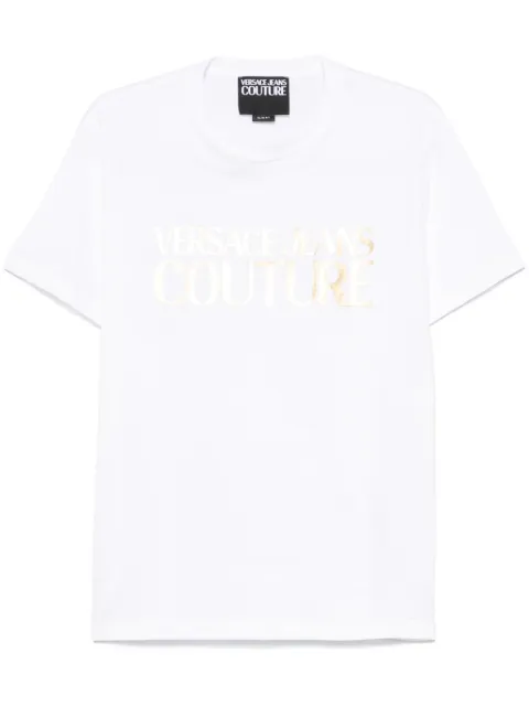 Versace Jeans Couture logo-print T-shirt White 78GAHT05CJ00T